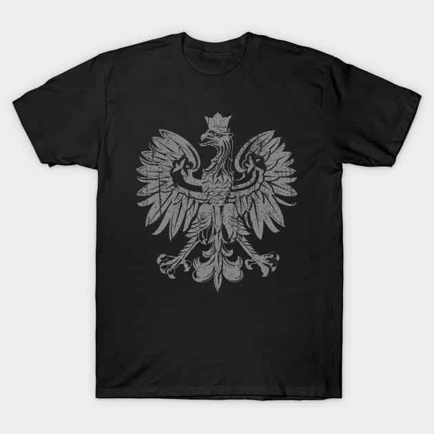 Polish eagle flag design vintage faded look distressed design T-Shirt by Keleonie